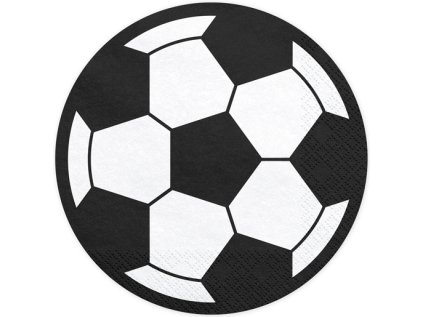 Papírové ubrousky Fotbal bílo-černé 27 cm, 20 ks