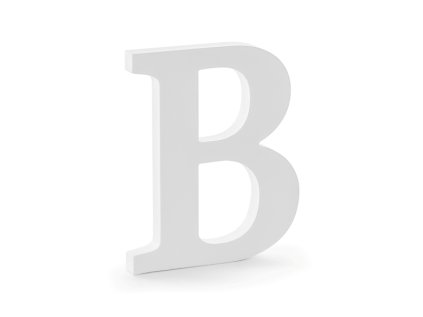 Dřevěné písmeno B bílé, 20 cm