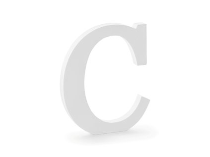 Dřevěné písmeno C bílé, 20 cm