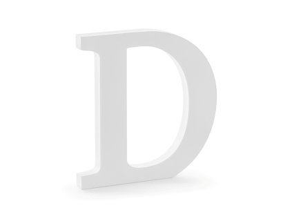 Dřevěné písmeno D bílé, 20 cm