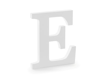 Dřevěné písmeno E bílé, 20 cm