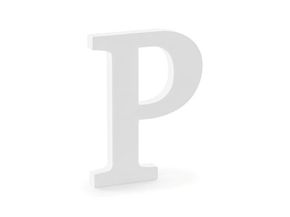 Dřevěné písmeno P bílé, 20 cm