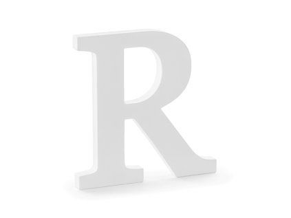 Dřevěné písmeno R bílé, 20 cm