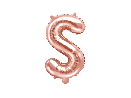 Fóliové písmeno S růžově zlaté, 35 cm