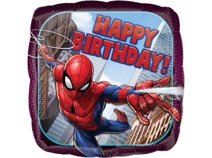 Balonek fóliový Spiderman Happy Birthday, 43 cm