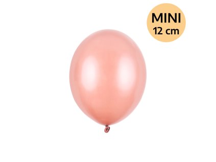 Balonek latex růžově zlatý metalický DEKORAČNÍ 12 cm, 1 ks