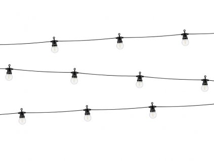 Girlanda LED světlo na černém drátu, 5 m