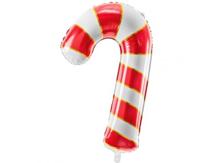 Balonek fóliový Candy cane červený, 82 cm