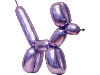 Modelovací balonky chromové fialové 152 cm, 50 ks