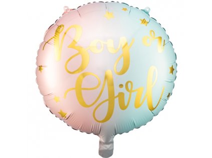 Balonek fóliový Boy or Girl, 45 cm