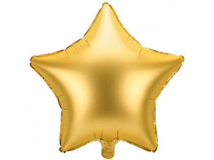 Balonek fóliový hvězda zlatá saténová, 48 cm