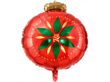 Balonek fóliový Vánoční ozdoba červená, 45 cm