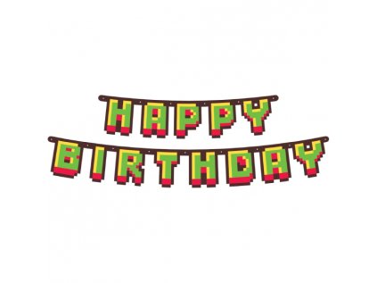 Banner Happy Birthday Minecraft, 160 cm