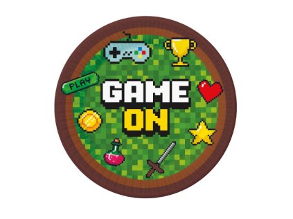 Papírové talířky Minecraft 18 cm, 6 ks