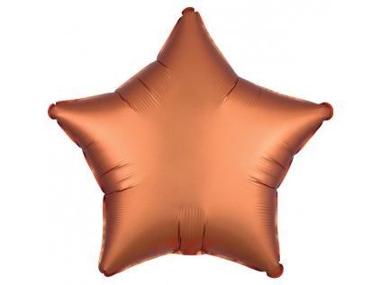 Balonek fóliový hvězda oranžová saténová, 43 cm