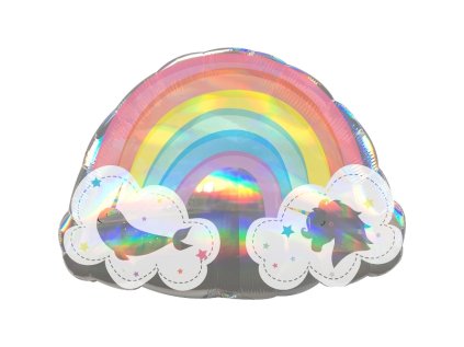 Balonek fóliový Duha holografická, 71 cm