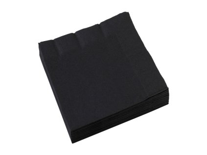 Papírové ubrousky černé 33 cm, 20 ks