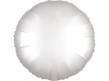 Balonek fóliový kruh bílý saténový, 43 cm