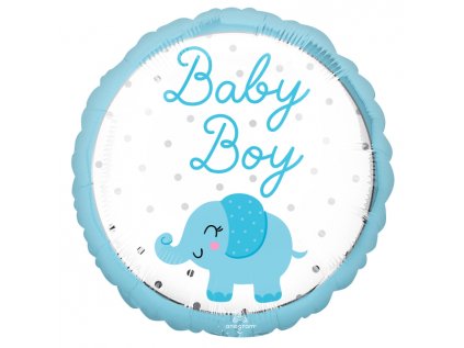 Balonek fóliový Baby Boy slon, 43 cm