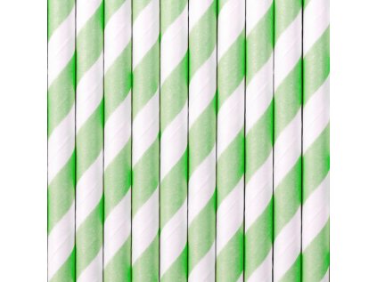 Papírová brčka pruhy tyrkysové, 10 ks