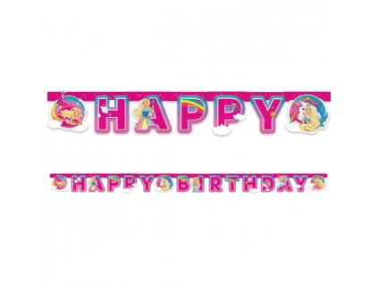 Banner Happy Birthday Barbie Dreamtopia, 200 cm