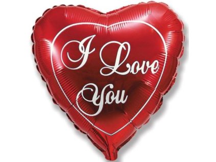 Balonek fóliový srdce I love you červený, 80 cm