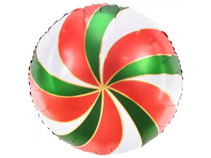 Balonek fóliový Candy červeno-zelený saténový, 45 cm
