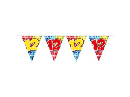 Vlaječky barevné číslo 12 mini, 3 m