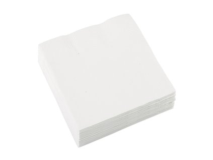 Papírové ubrousky bílé 25 cm, 20 ks