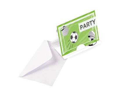 Párty pozvánky Fotbal zelené, 8 ks