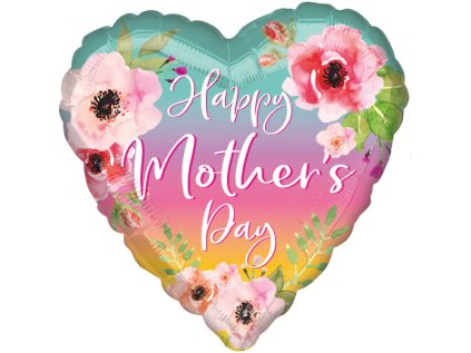 Balonek fóliový s nápisem Happy Mother's Day, 71 cm