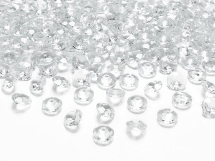Dekorativní diamantové krystaly čiré, 100 ks