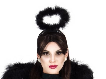 Čelenka andělská svatozář černá lesklá