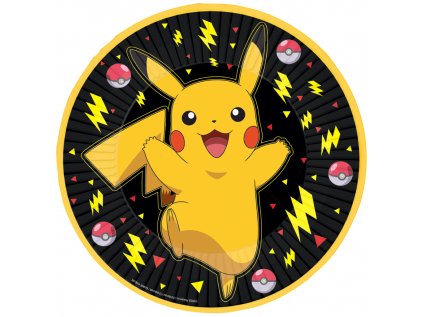 Papírové talířky Pokémon Pikachu 23 cm, 8 ks