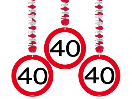 Závěsné spirály číslo 40 dopravní značky, 3 ks