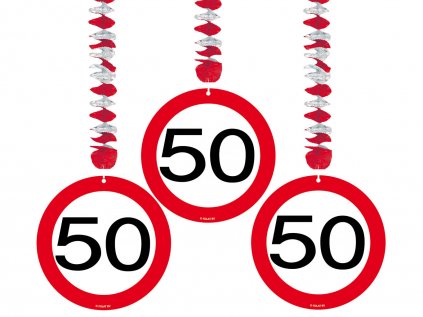 Závěsné spirály číslo 50 dopravní značky, 3 ks