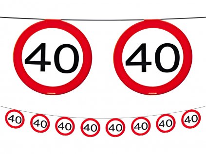 Girlanda číslo 40 dopravní značky, 12 m
