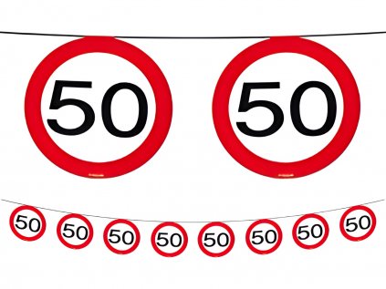 Girlanda číslo 50 dopravní značky, 12 m