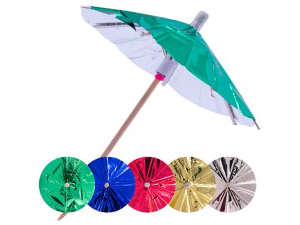 Deštníčky mix metalických barev, 15 ks