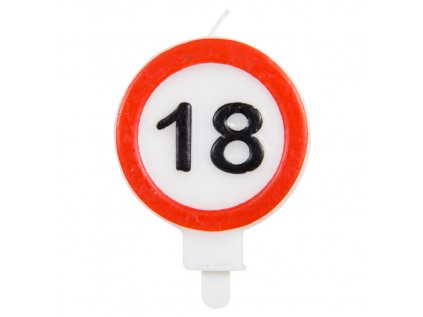 Narozeninová svíčka číslo 18 dopravní značka