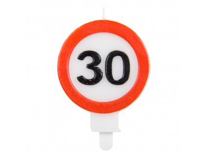 Narozeninová svíčka číslo 30 dopravní značka