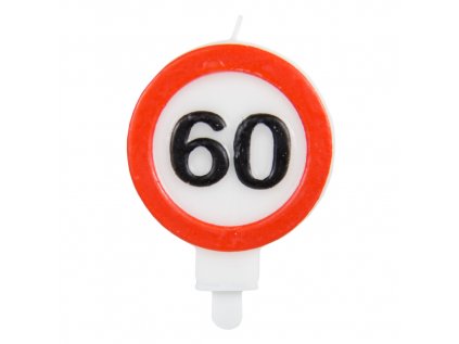 Narozeninová svíčka číslo 60 dopravní značka