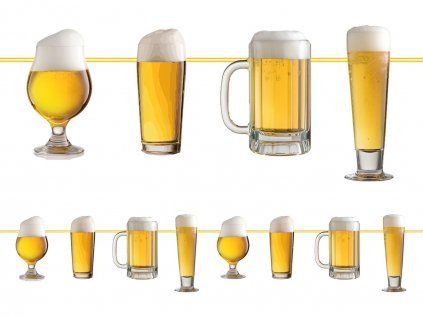 Papírová girlanda Pivo - půllitry, 6 m