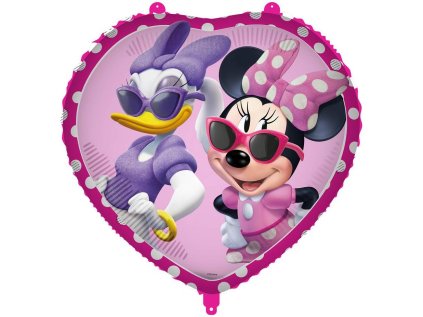 Balonek fóliový Minnie a Daisy srdce, 46 cm