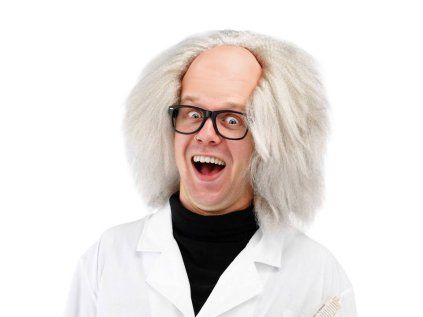 Paruka Einstein šílený vědec s pleší bílá