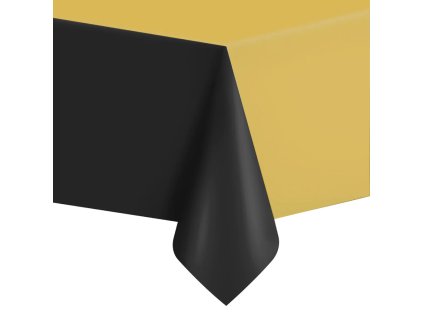 Plastový ubrus černo-zlatý, 137 x 274 cm