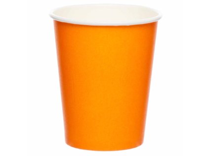 Papírové kelímky oranžové 237 ml, 8 ks