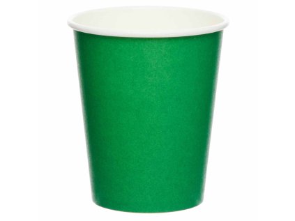 Papírové kelímky zelené tmavé 237 ml, 8 ks