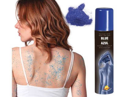 Párty sprej barva na tělo modrá, 75 ml