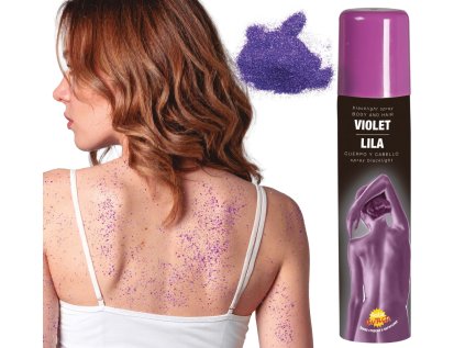 Párty sprej barva na tělo fialová, 75 ml